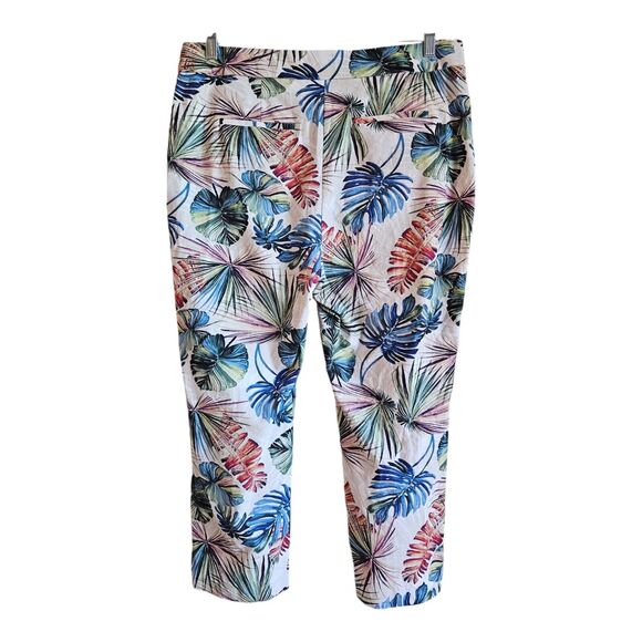 CHICO'S 2.5 Women 14 Cropped Pants Tropical Palm Print Secret Stretch 35 x 22.5 - Picture 7 of 7